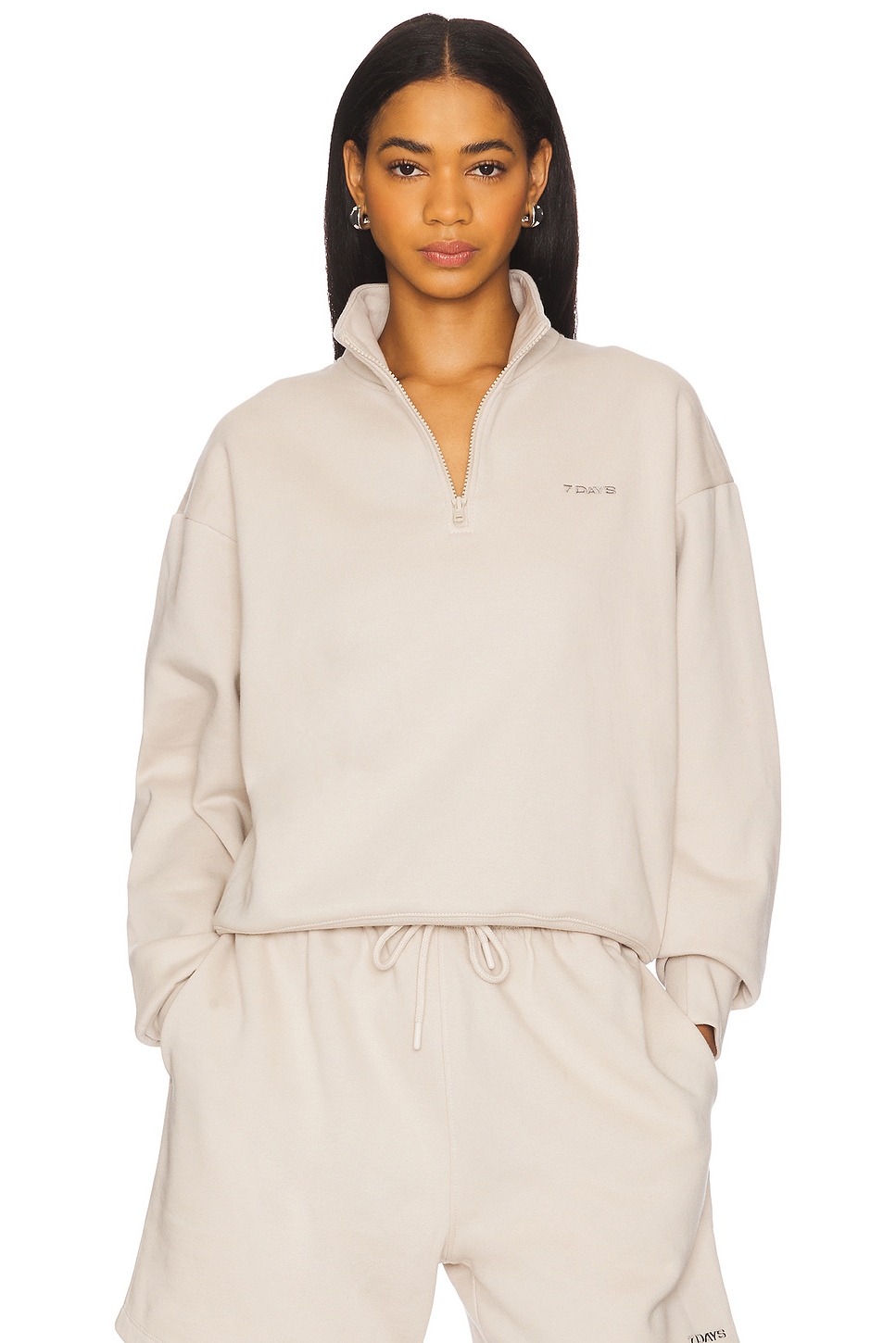 Organic Fitted Half Zip Sweatshirt