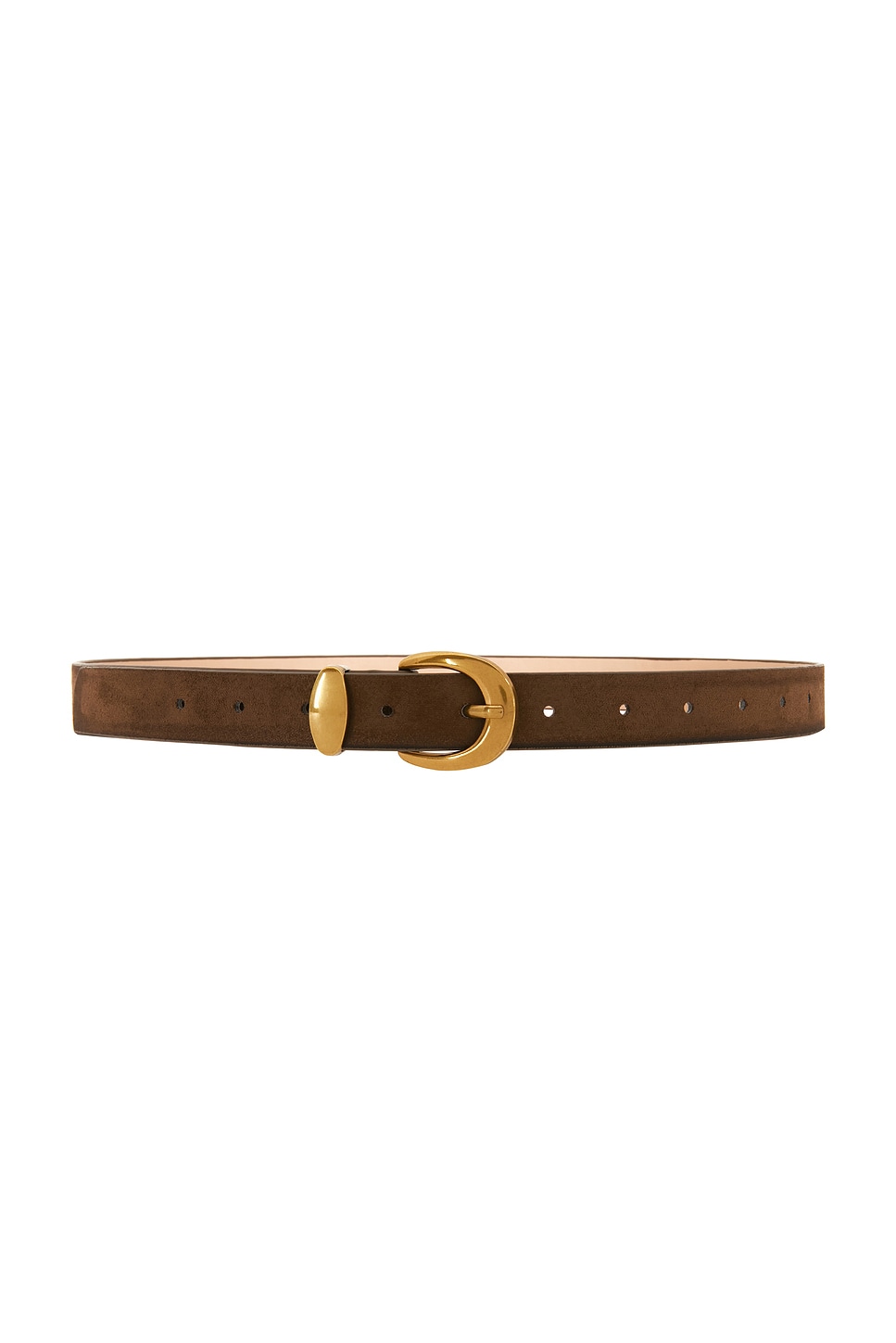 Suede Belt With Gold Hardware