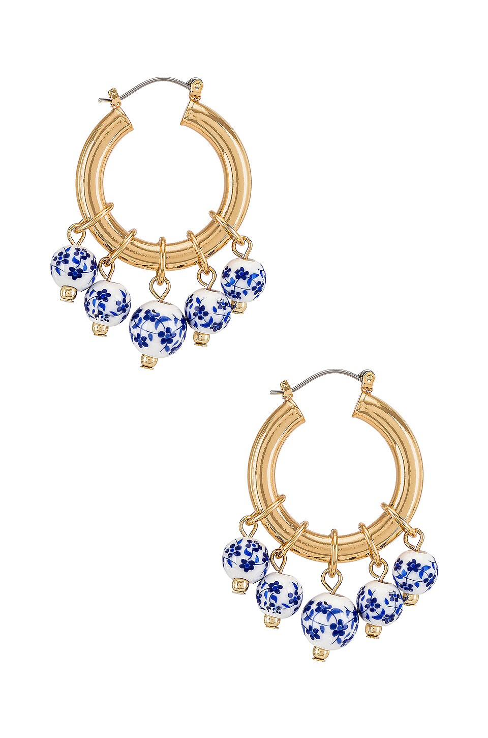 Revolve Women Accessories Jewelry Earrings Hoop Large Painted Hoop Earring in Blue. 