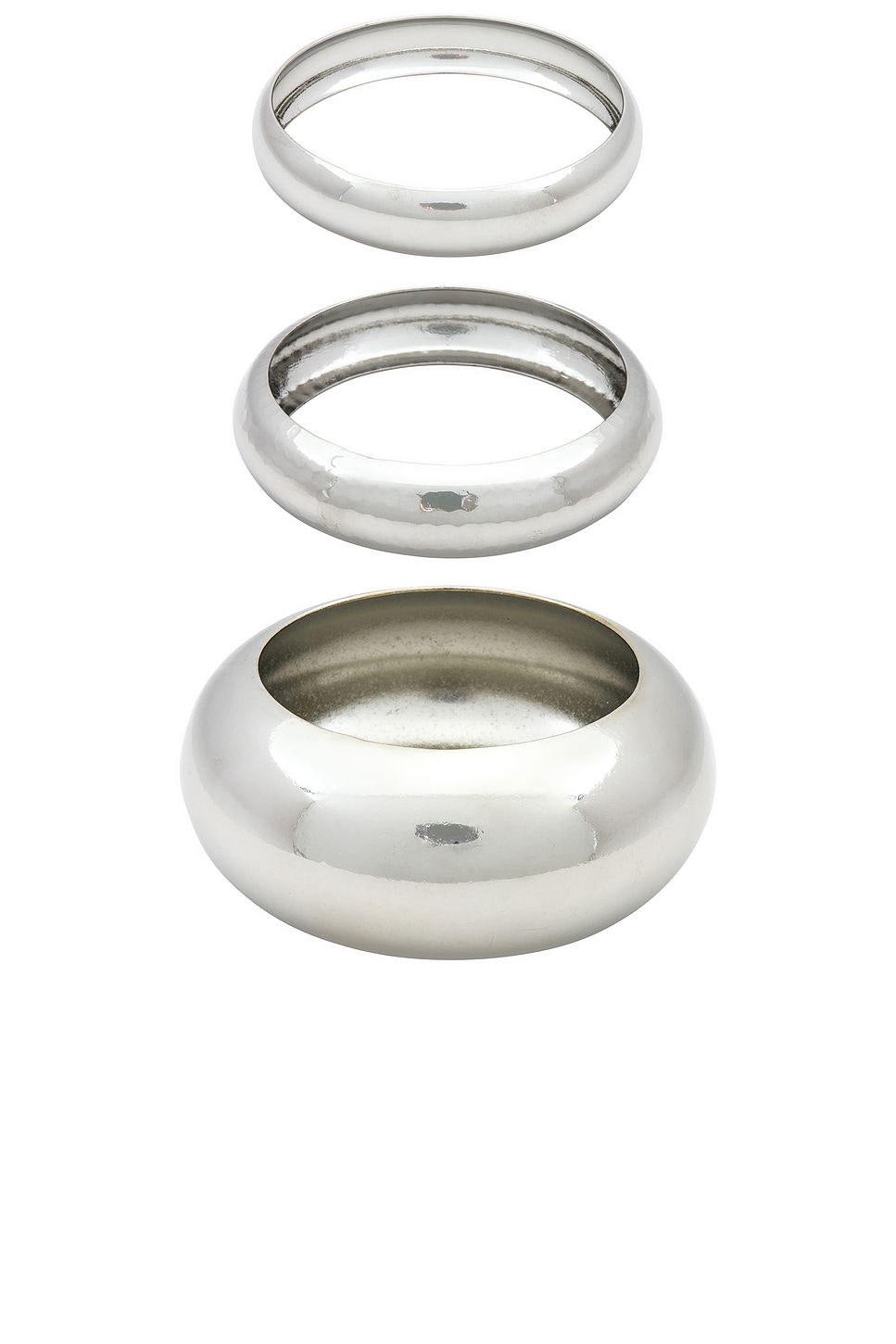 SILVER BANGLE BRACELET- Set of 4 main image 1
