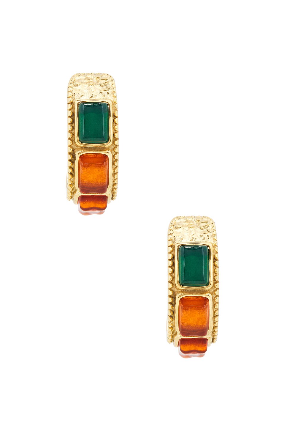 Roma Hoops in Emerald Onyx Roma Hoops in Emerald Onyx