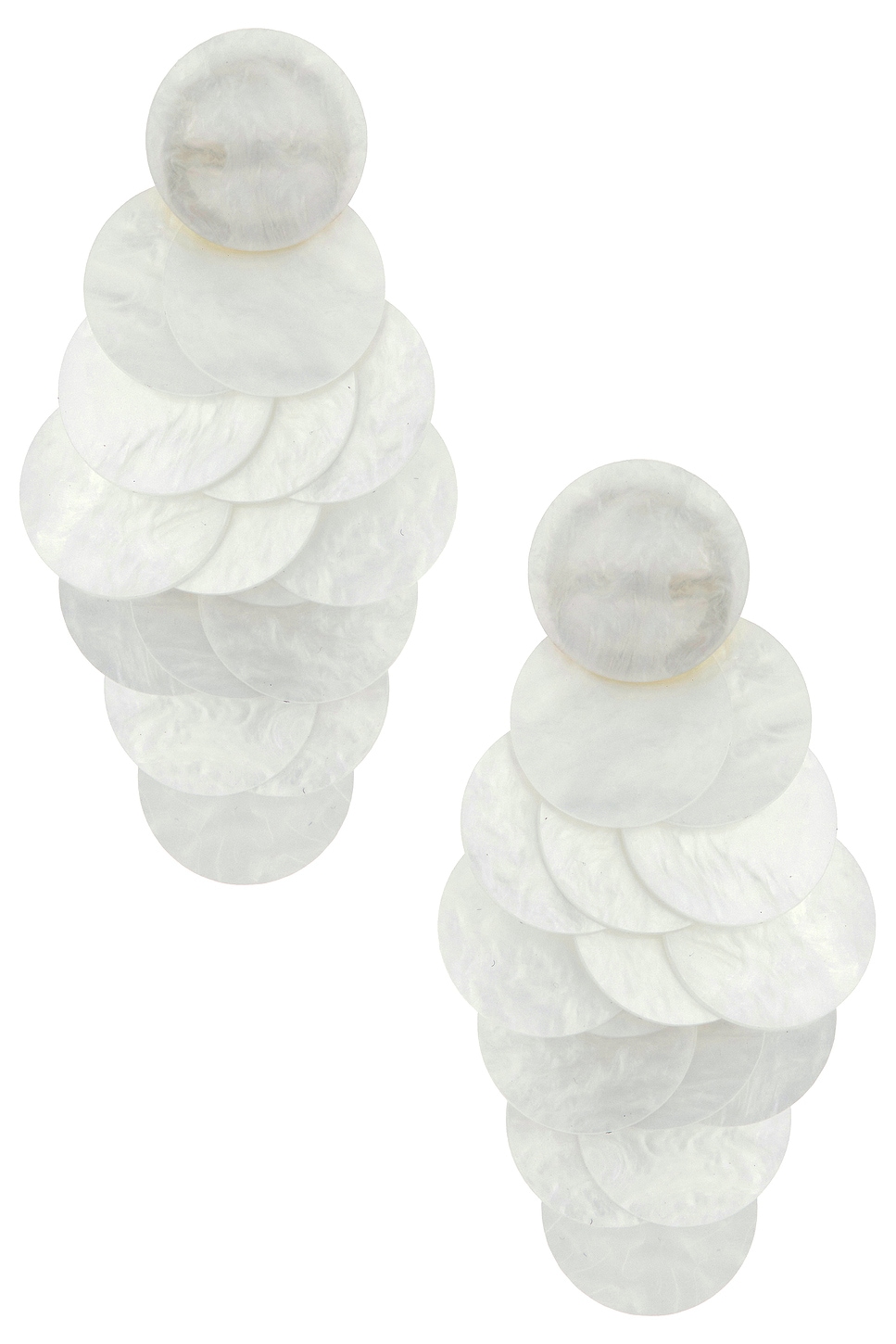 Irridescent Discs Statement Drop Earrings