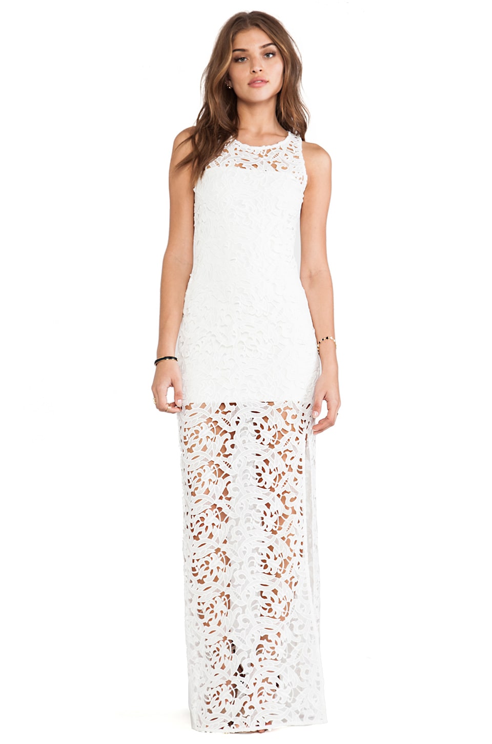 Assali VESTIDO ENCAJE GALA en White REVOLVE