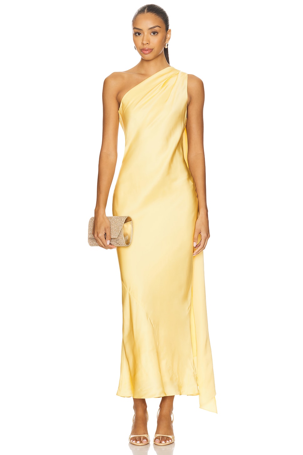 Alejandra Alonso Rojas One Shoulder Dress With Cape