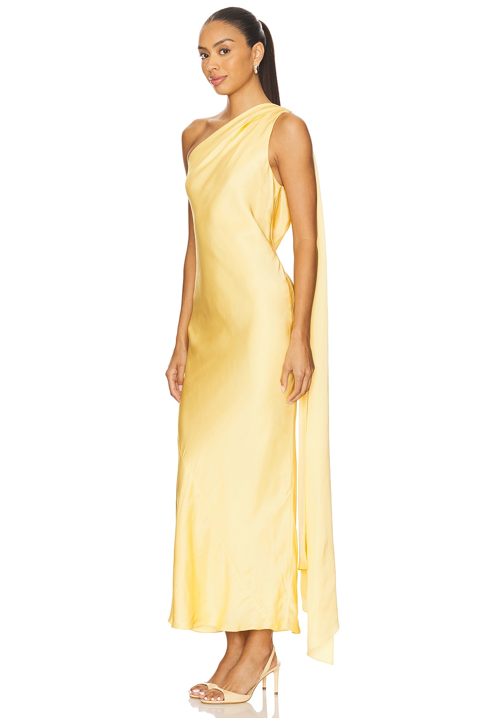 Alejandra Alonso Rojas One Shoulder Dress With Cape