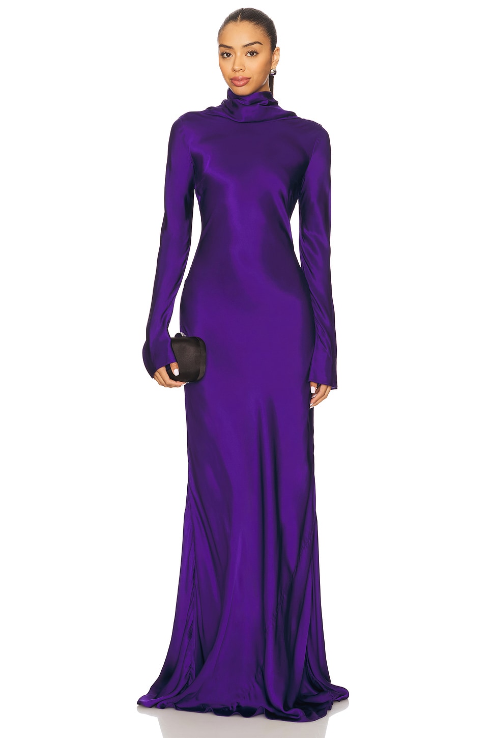 knee length dresses for ladies Alejandra Cowl Neck Midi Dress - Emerald