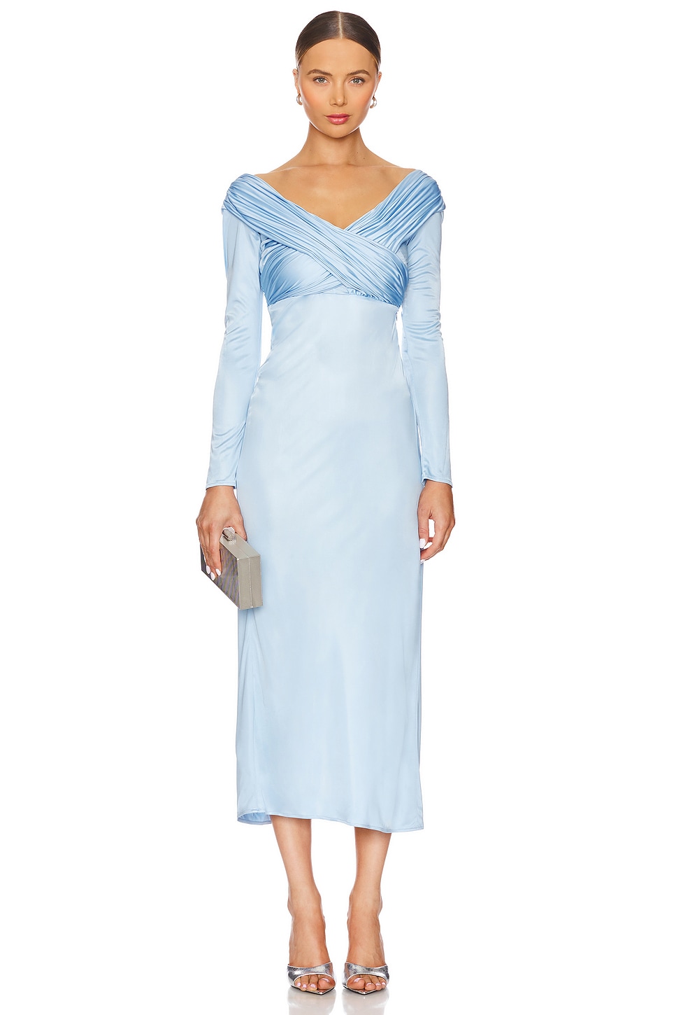 navy blue dress for baby girl Victoria Beckham Asymmetric draped jersey midi dress Victoria Beckham