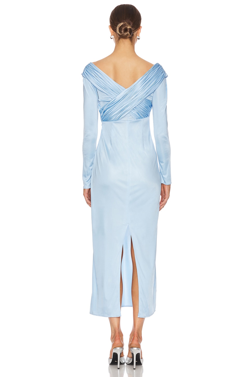 fitted lace wedding dress Draped Jersey Maxi Dress Cyan — Made in Spain main image 0