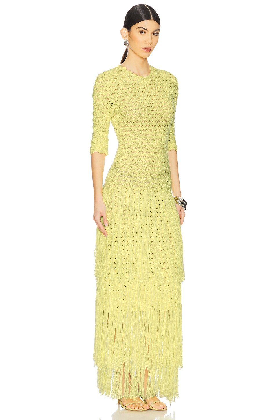 Alejandra Alonso Rojas Crochet Dress With Fringe