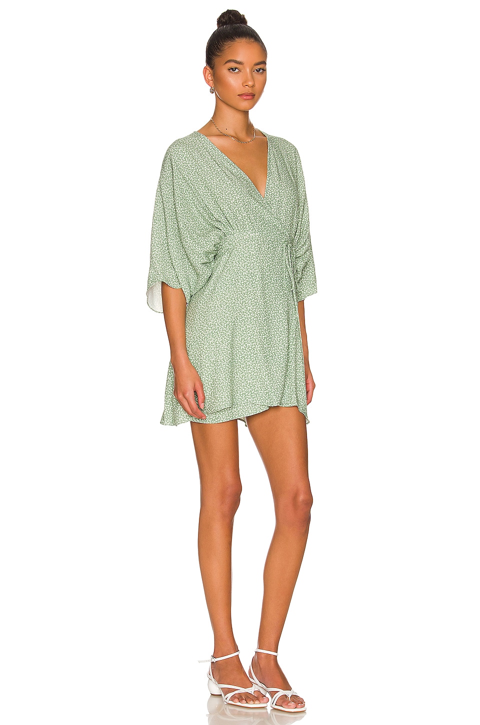 anna nata Kayla Wrap Dress in Antique Green