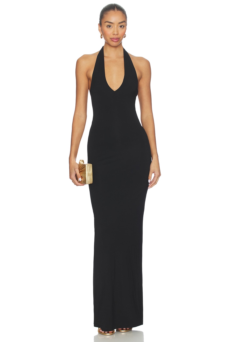 everyday i dress all black for a show 900 racks Ruffled Mermaid Smocked Black Midi Dress Small main image 1