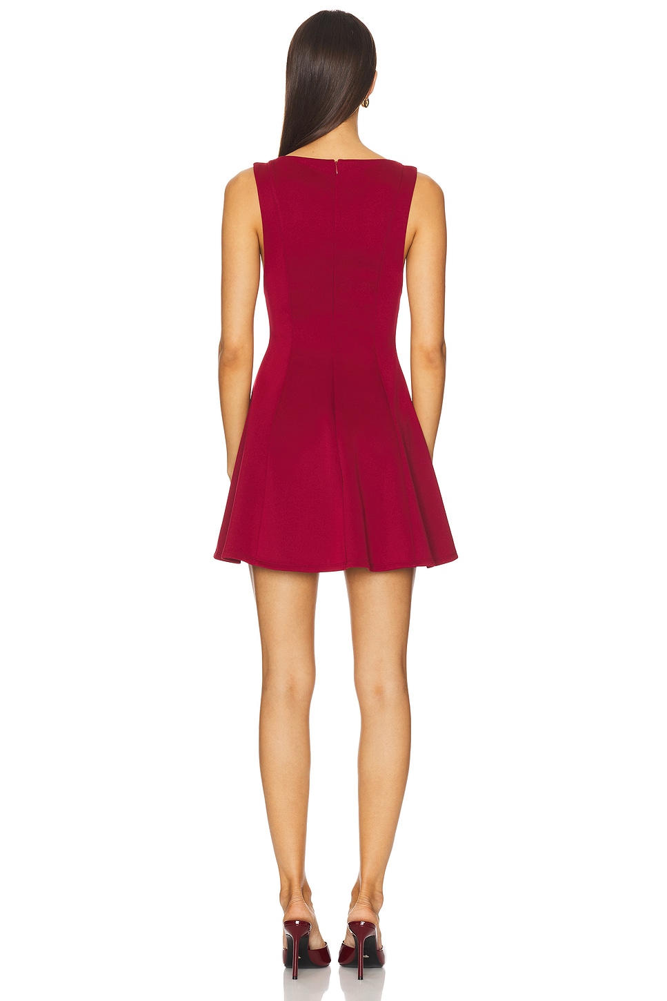 ALL THE WAYS Sonya Flare Mini Dress in Dark Red | REVOLVE