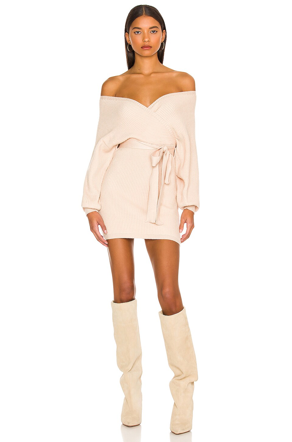 ALL THE WAYS Deena Sweater Dress in Nude