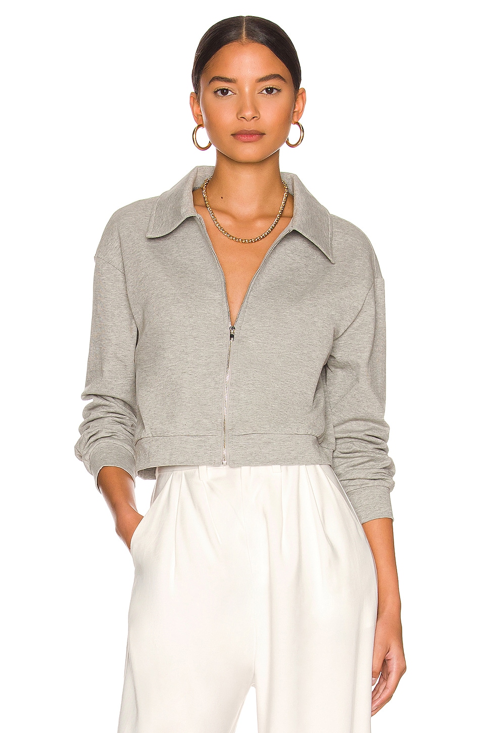 All The Ways Stasia Zip Up In Grey Revolve