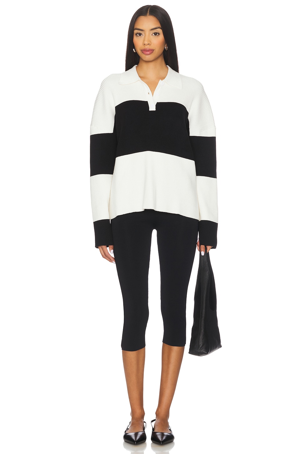 ALL THE WAYS Penlee Sweater in White & Black Stripe | REVOLVE