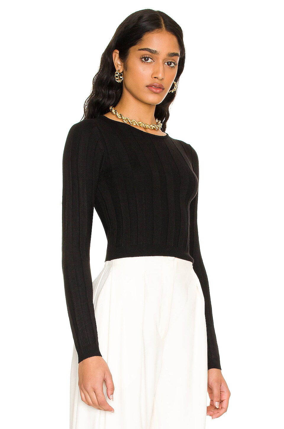 ALL THE WAYS Kiara Knit Top in Black