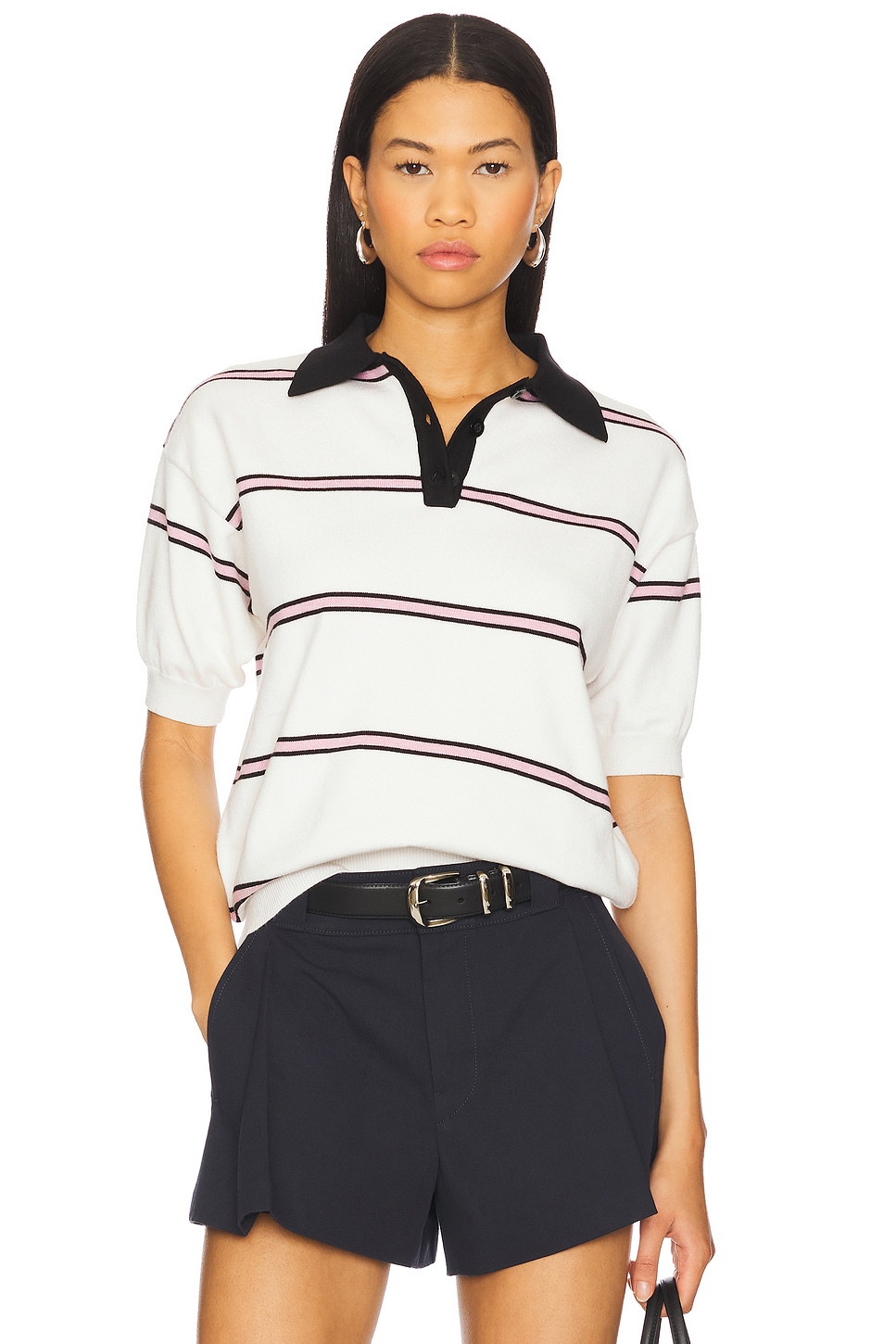 Her lip to　Multi Border Polo Top Multi Border Polo Top