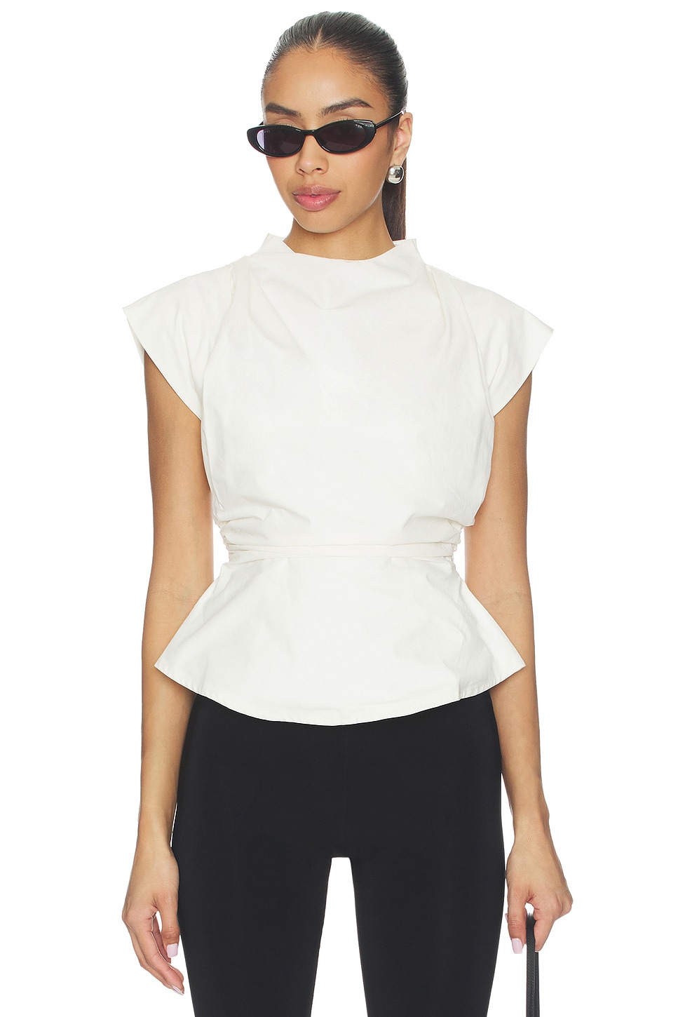 ALL THE WAYS Ilana Cinched Top in Cream | REVOLVE