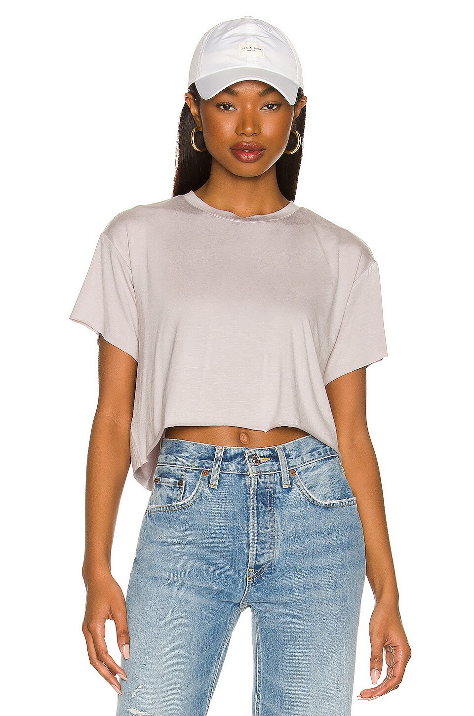 ALL THE WAYS Sidney Boxy Tee in Grey | REVOLVE