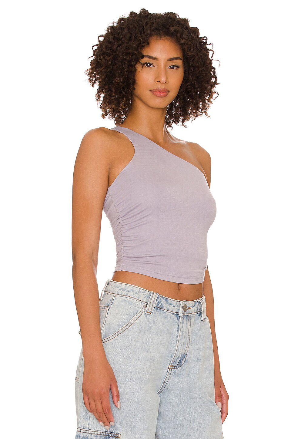 ALL THE WAYS Adriana One Shoulder Top in Lavender