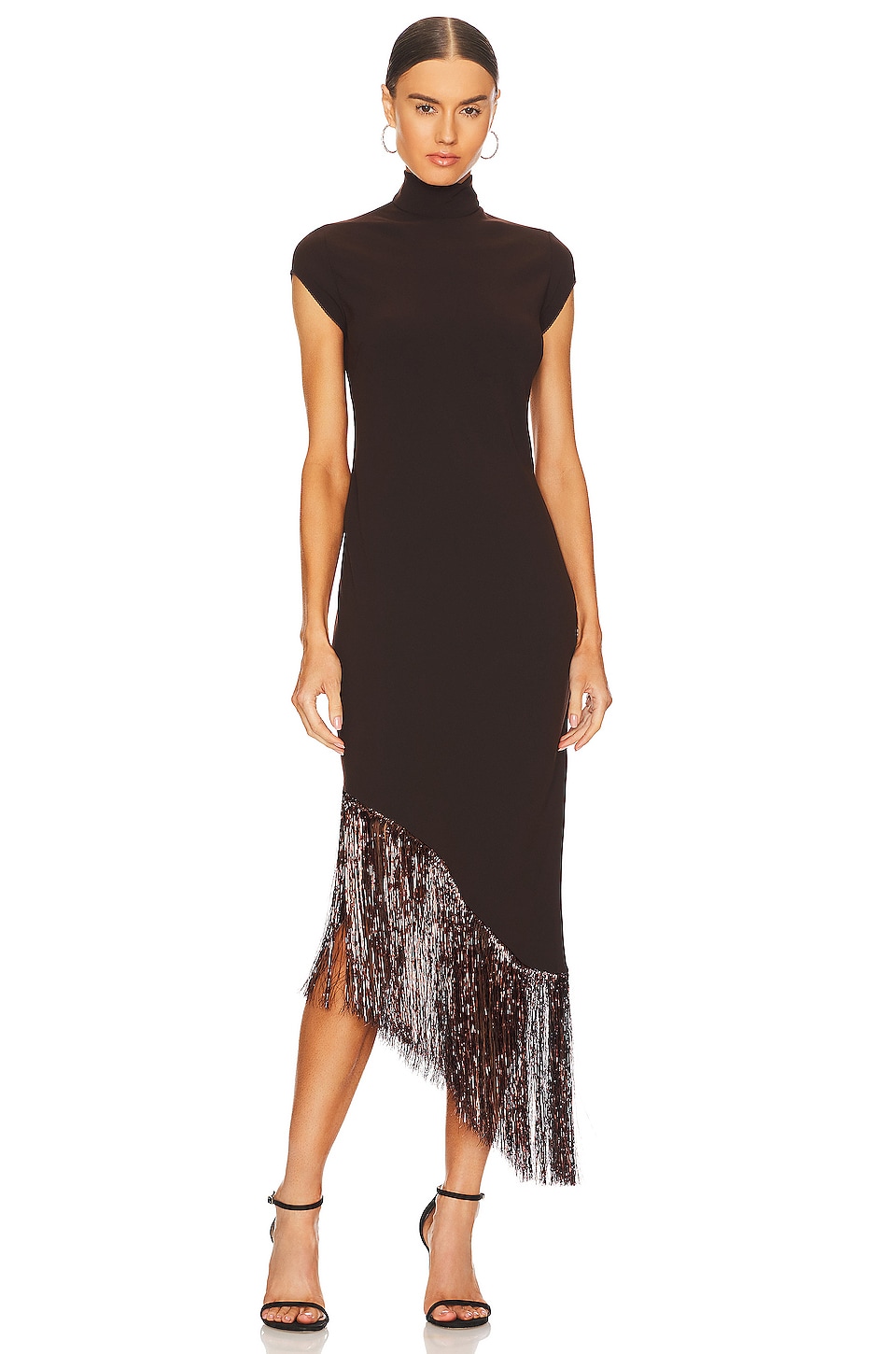 Anna October Bordeaux Midi Dress in Brown