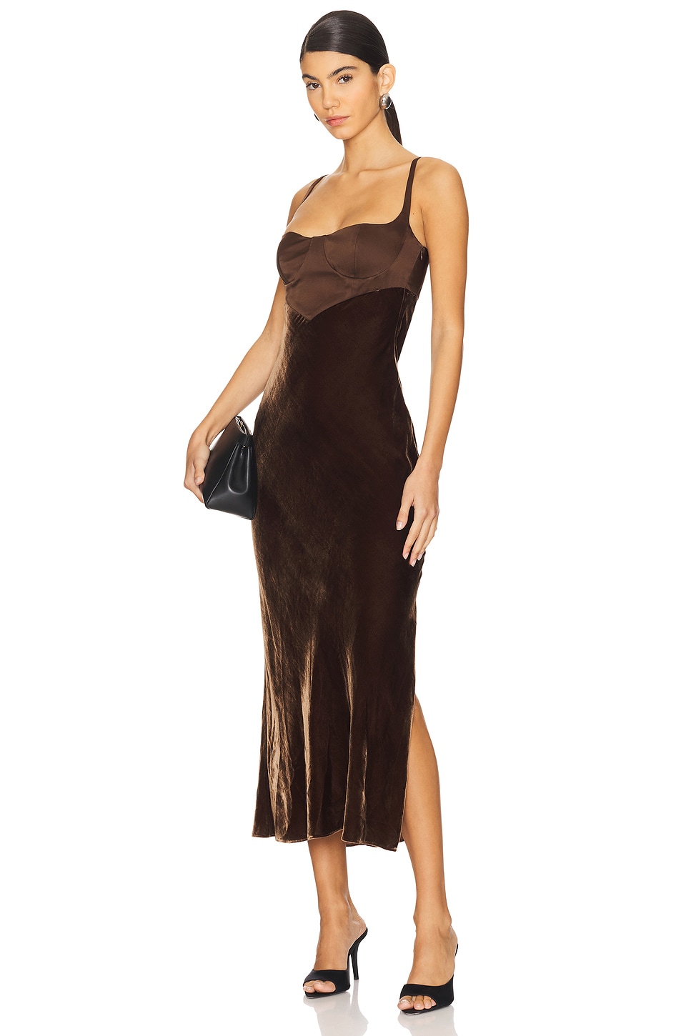 Anna October Carla Midi Dress in Brown | REVOLVE