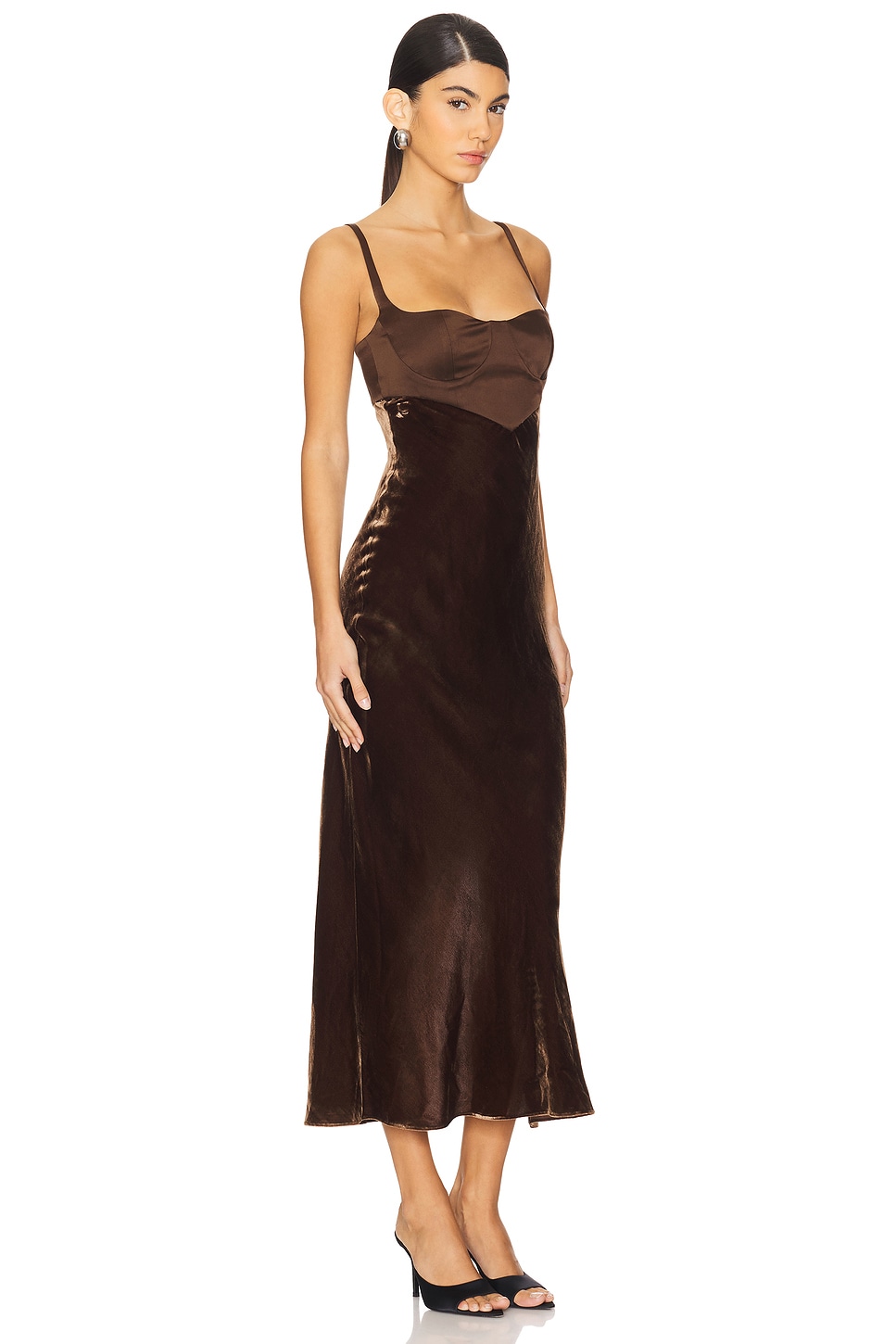 Carla Midi Dress-Brown