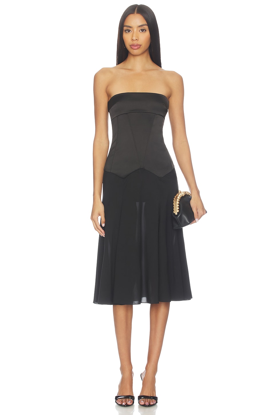 ariella black dress Ariella Jewel Neck Illusion Maxi Dress