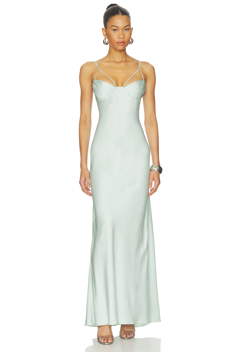 anna october asymmetric cotton blend maxi dress Snowdrop dress XL / Rose