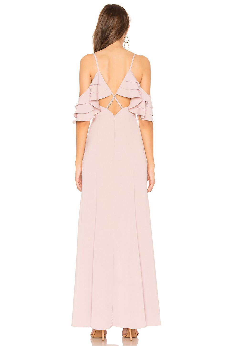 About Us Bell Ruffle Maxi Dress in Mauve | REVOLVE