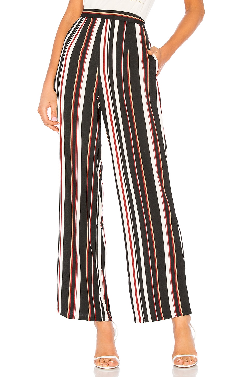 About Us Lenny Pants in Black Multi Stripe | REVOLVE