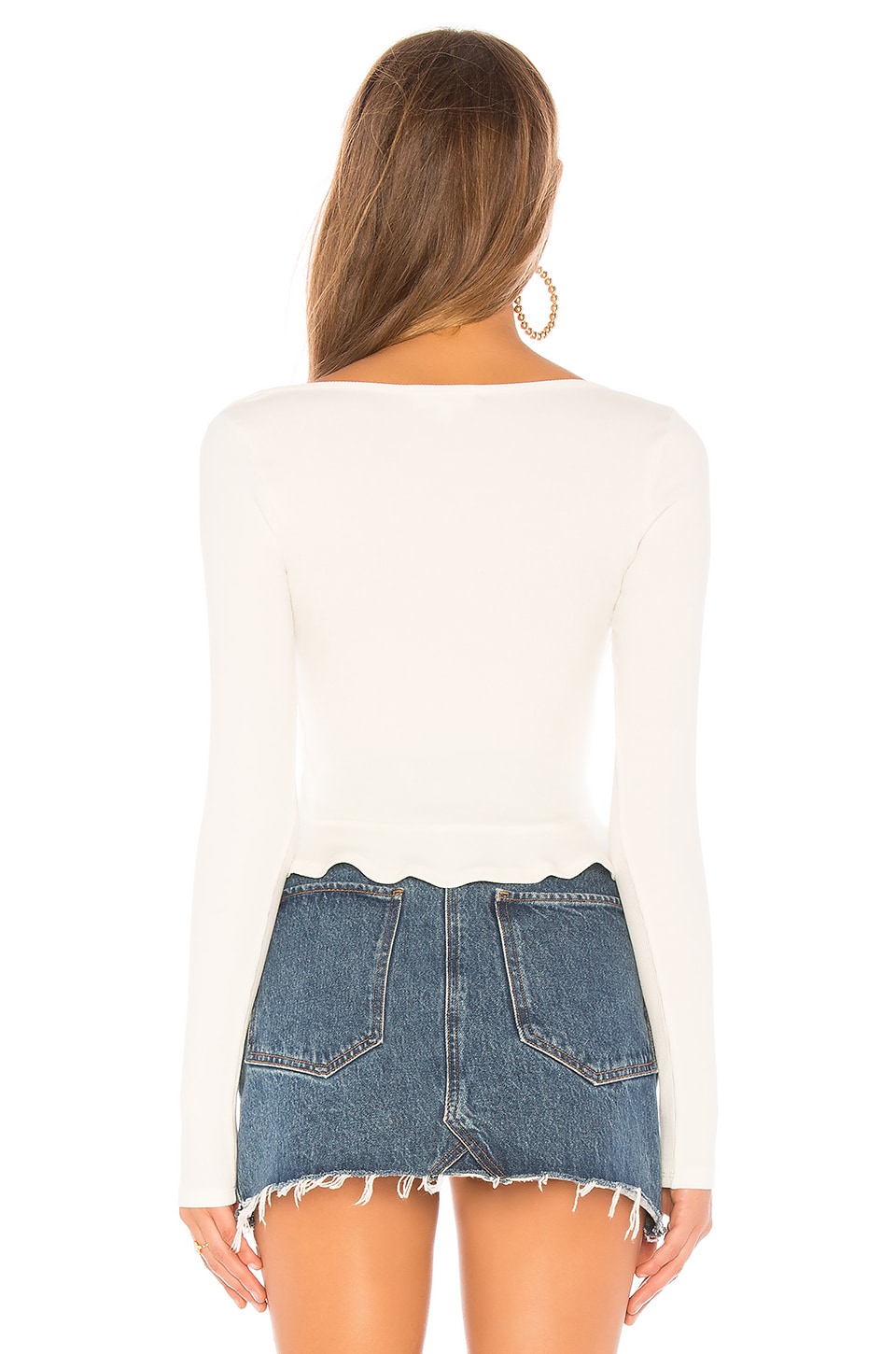 Shop About Us Priscilla Ribbed Top In White