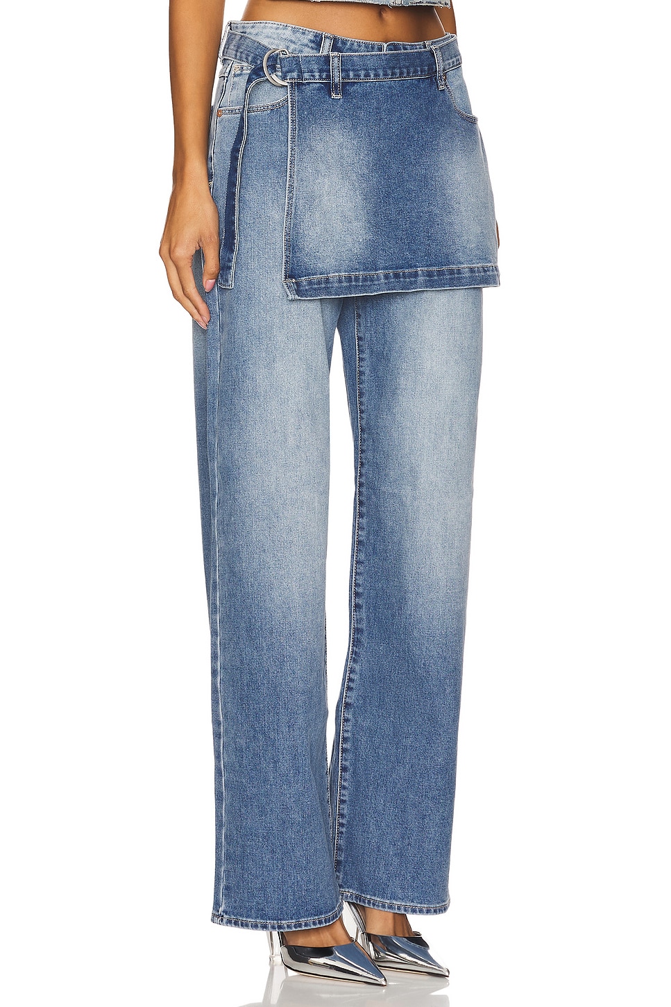 95 Baggy Wide Leg Skirt Jeans - Thumbnail 2