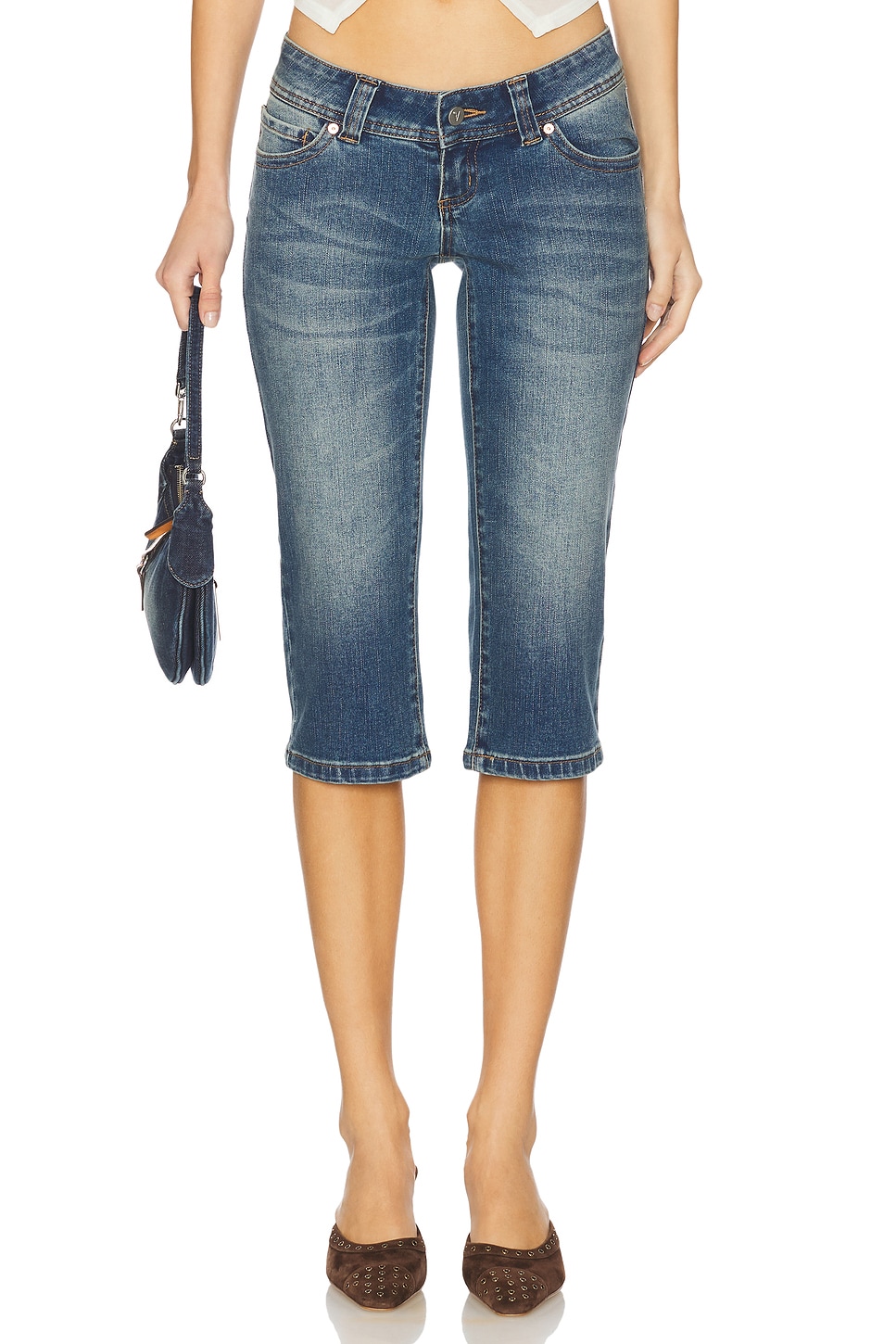ABRAND 00 Super Low Capri Jeans