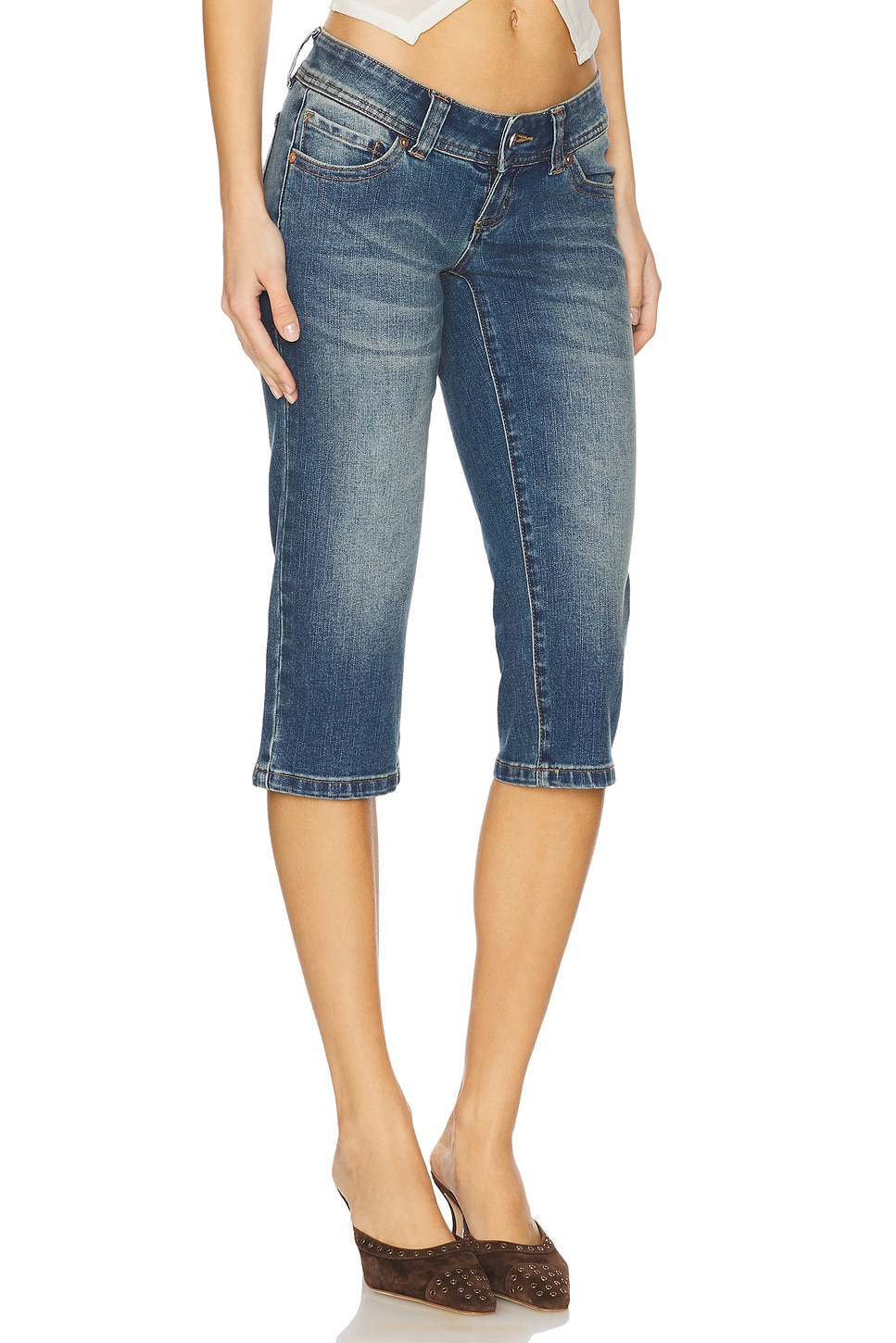 ABRAND 00 Super Low Capri Jeans