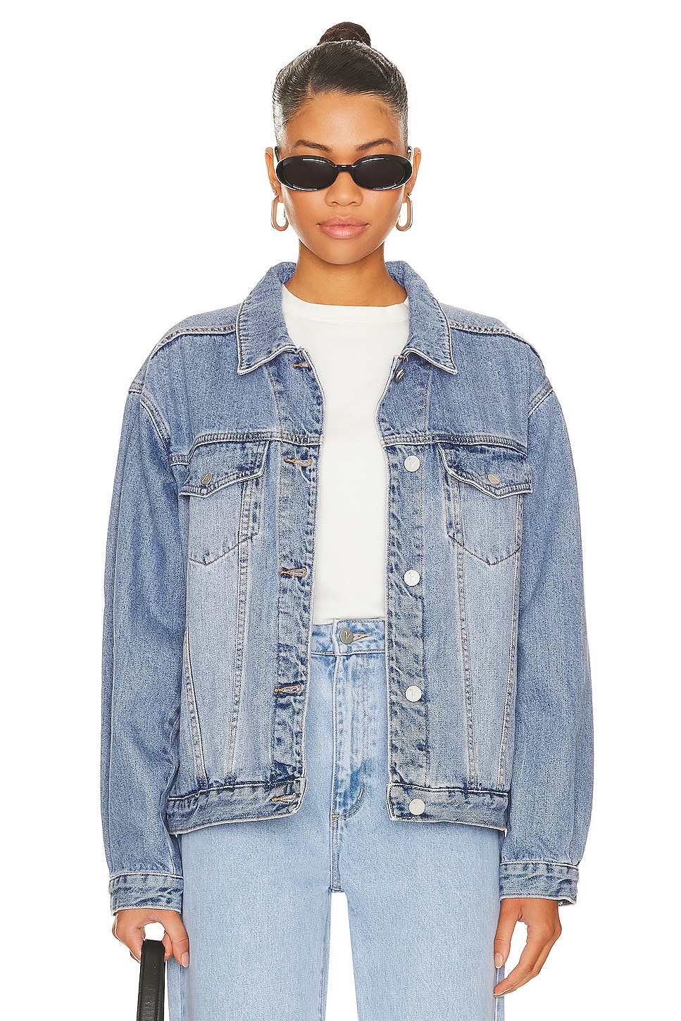 Abrand Sylvie Slouch Jacket in Light Vintage Blue | REVOLVE