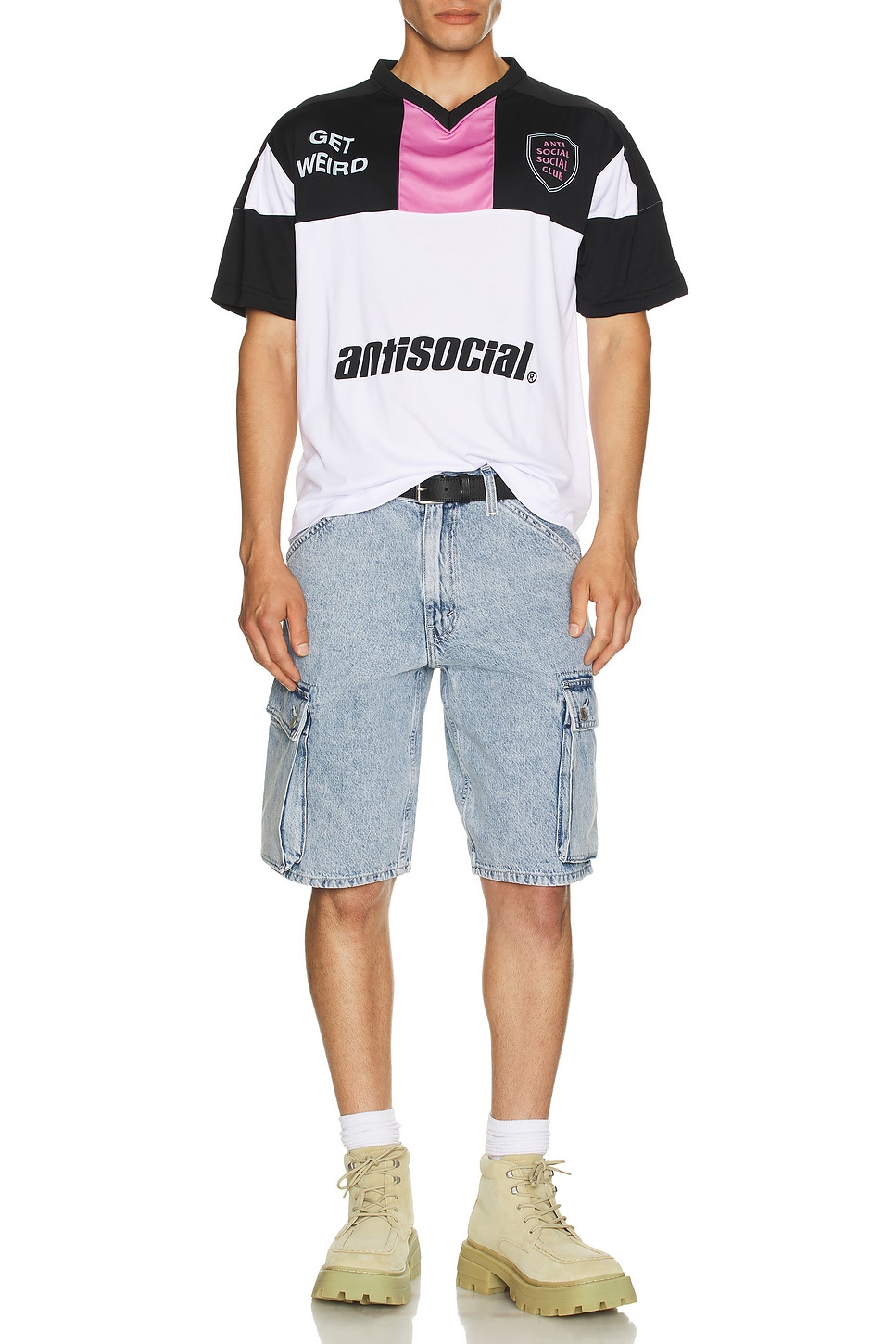 ★ ANTI SOCIAL SOCIAL CLUB★ Get Weird Soccer Jersey White Anti Social Social Club Get Weird Soccer Jersey in White