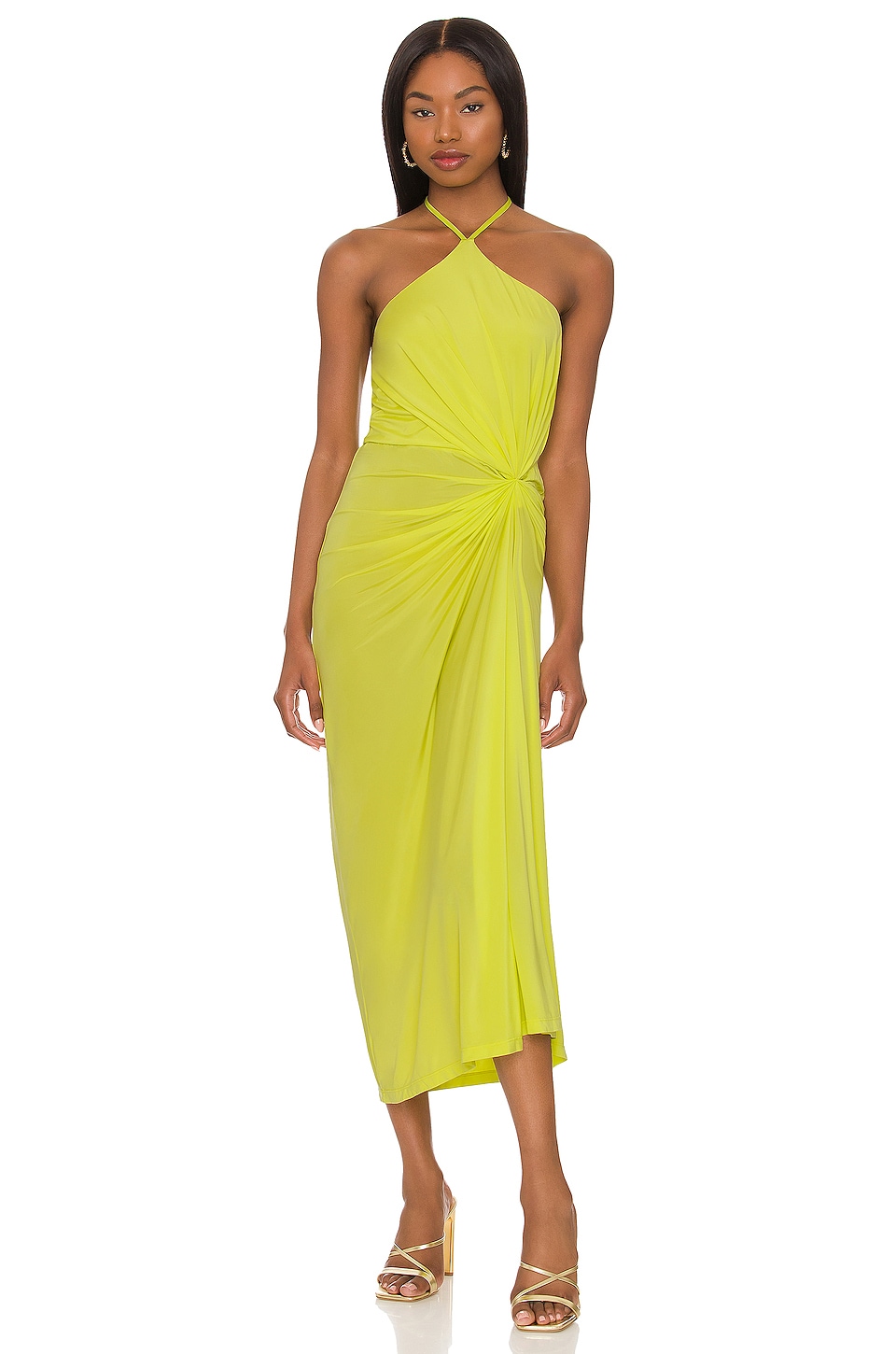 Yellow Anastacia Drape Maxi Dress