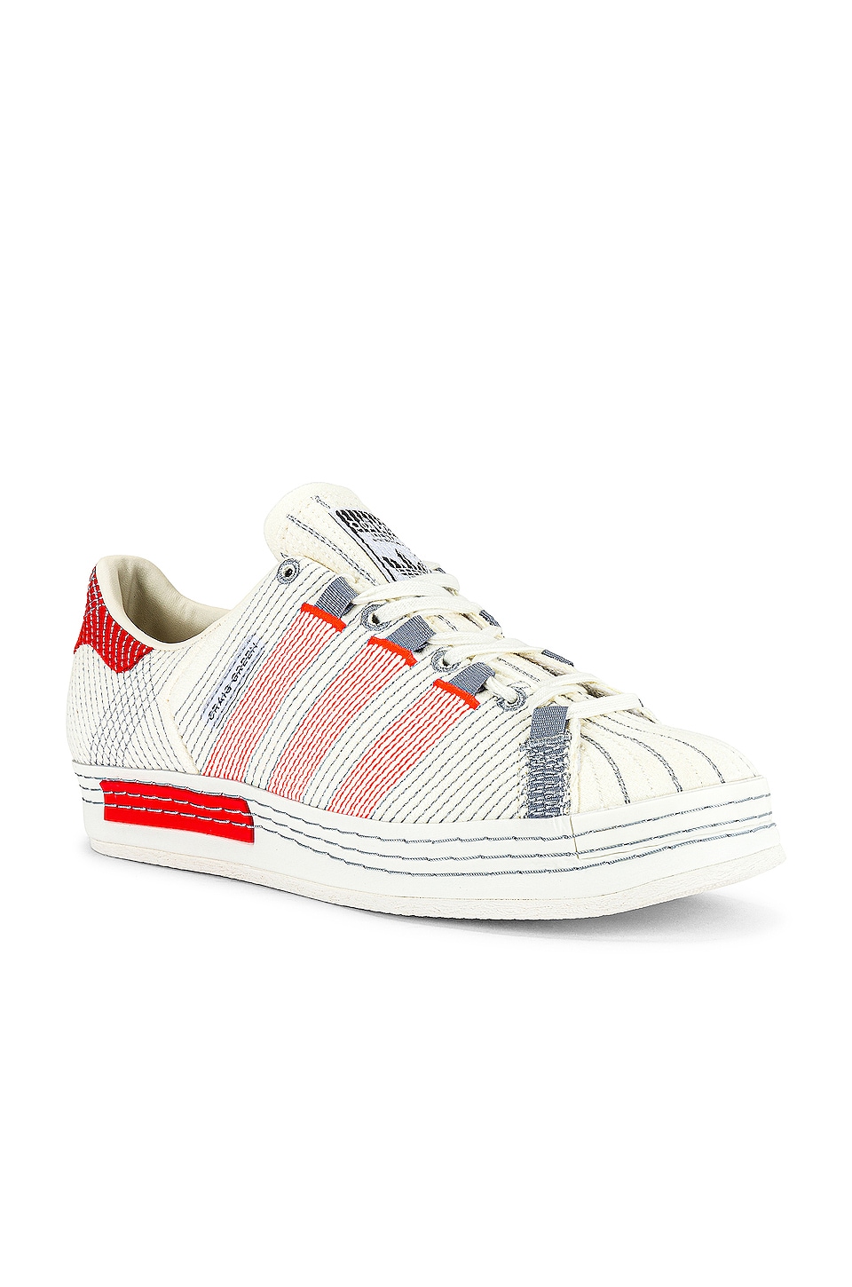 adidas by Craig Green Superstar Sneaker in Off White & Bright Red ...