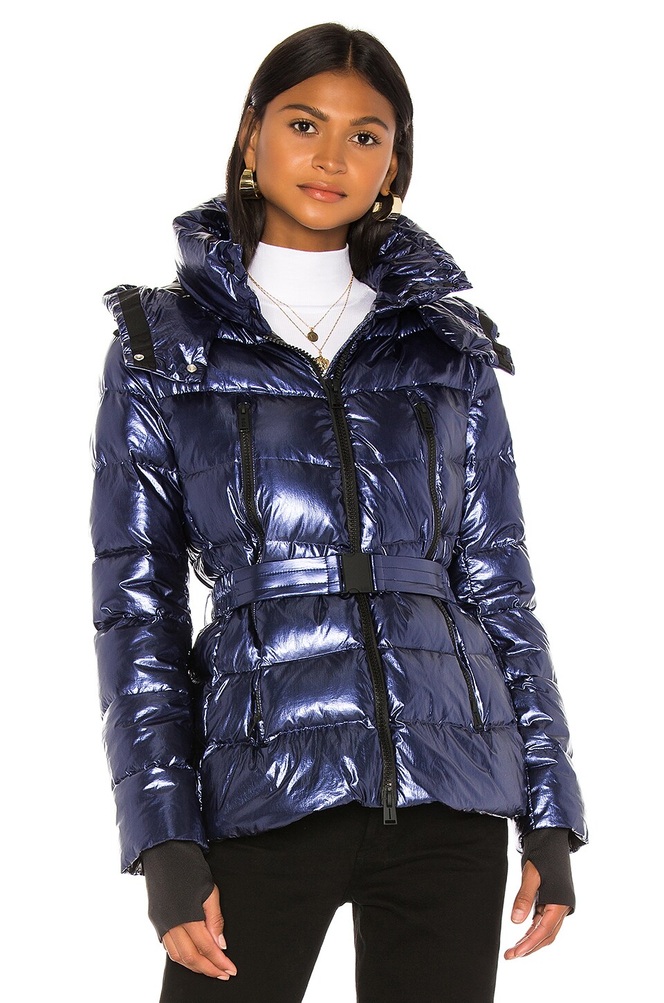 ADD Down Jacket With Detachable Hood in Blue Metal | REVOLVE