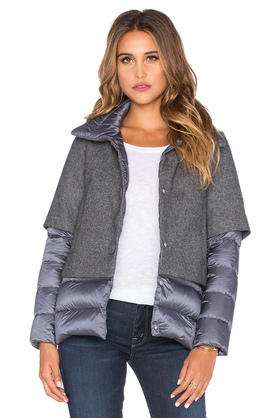 ADD Wool Down Jacket in Grey Melange & Anthracite | REVOLVE