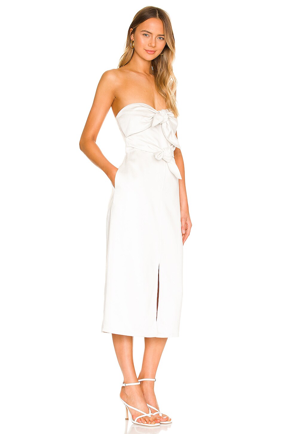 ADRIANA DEGREAS ROBE MIDI SANS MANCHES SOLID