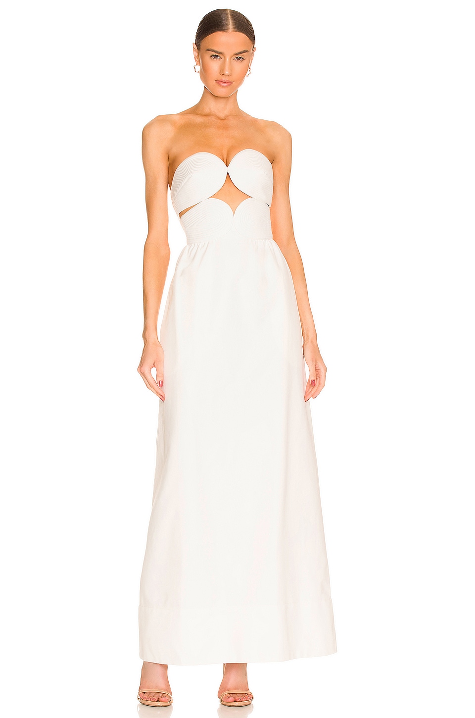 solid strapless maxi dress