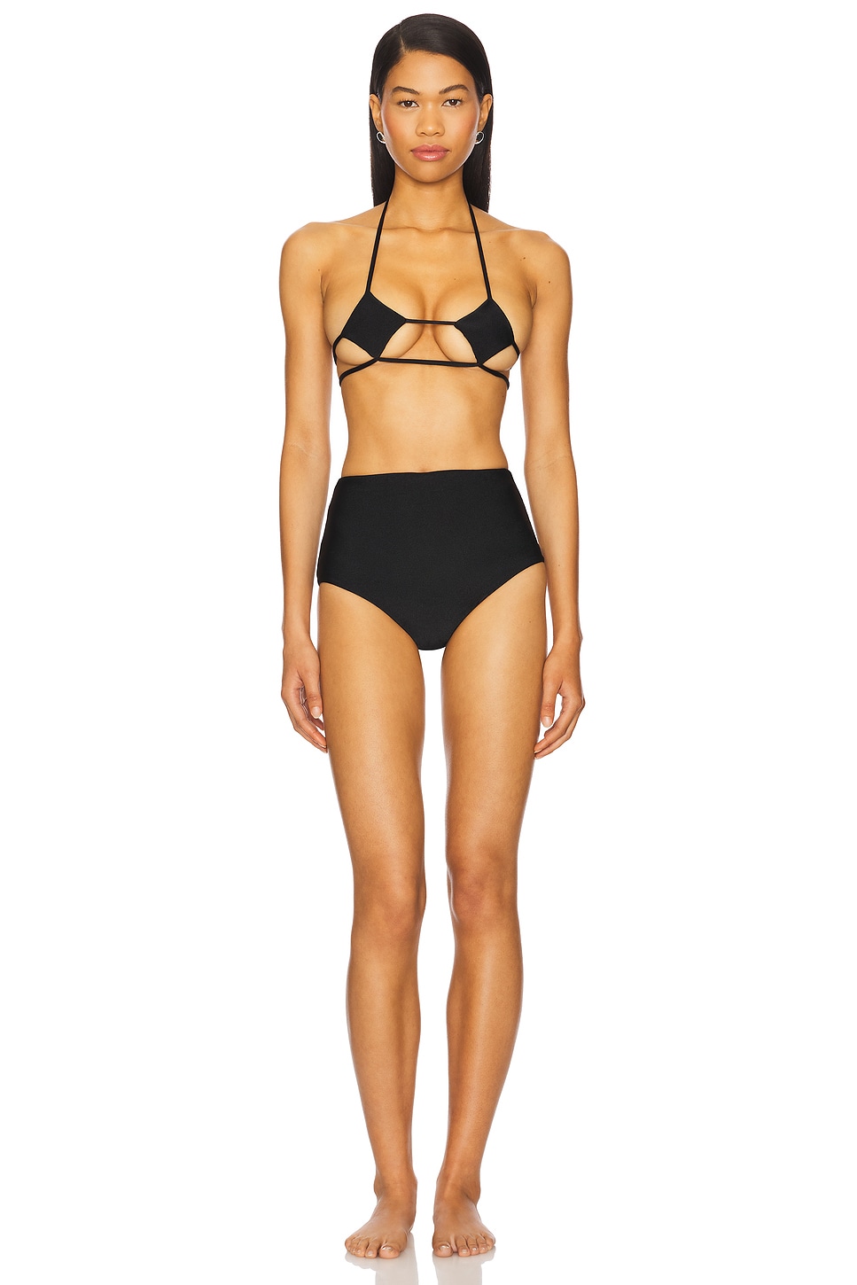 Solid Inamorata High-Waisted Nipple Bikini
