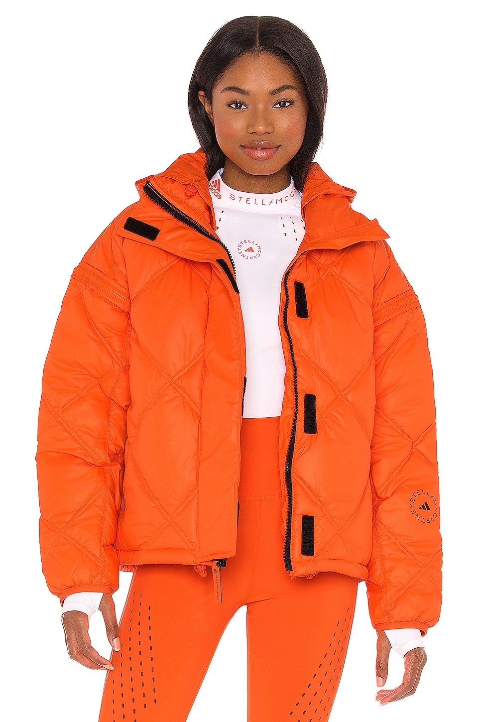 adidas orange puffer jacket