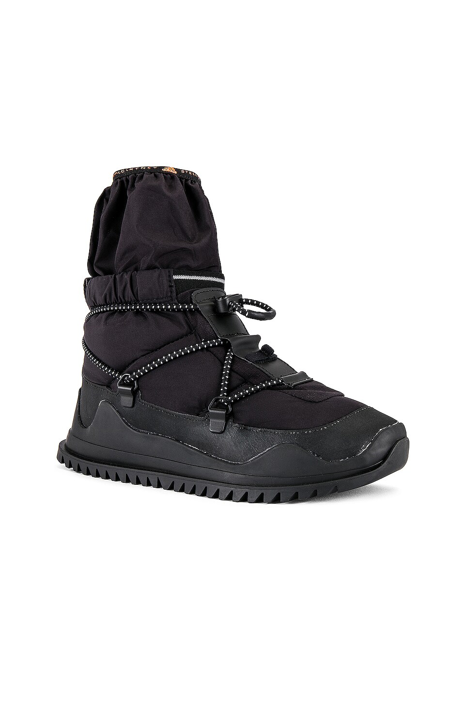 adidas by Stella McCartney Winter Boot in Black, Black, & Orange