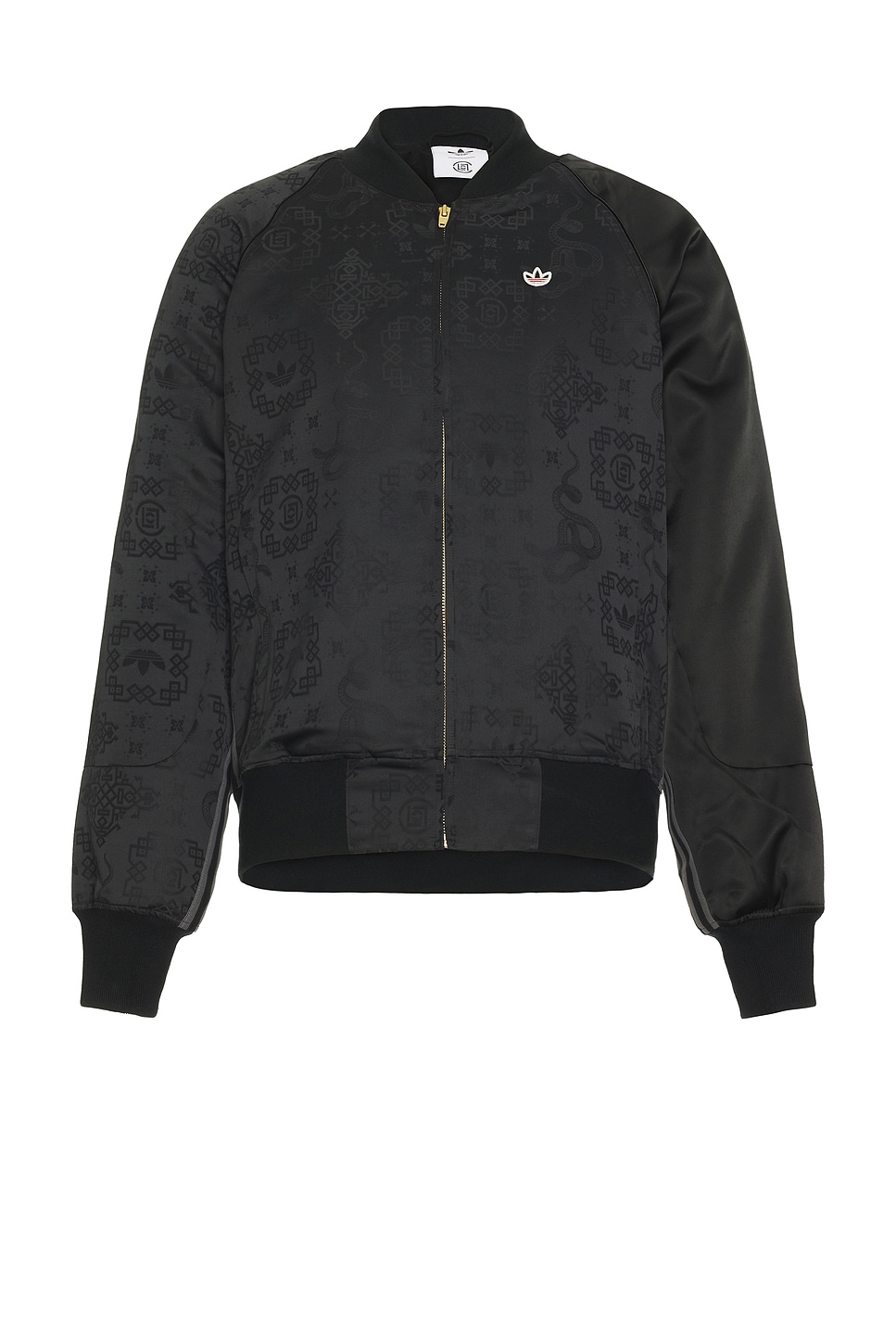 adidas originals クロップドジャケット黒 XL adidas Originals x Clot Track Top Pullover in Black | REVOLVE