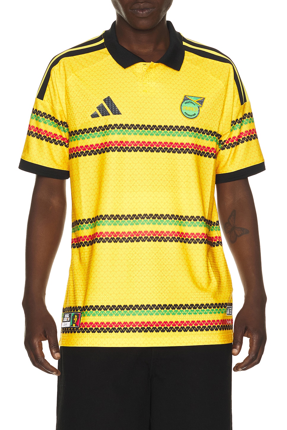 adidas Originals JFF Jamaica 26 World Cup Jersey in Bold Gold