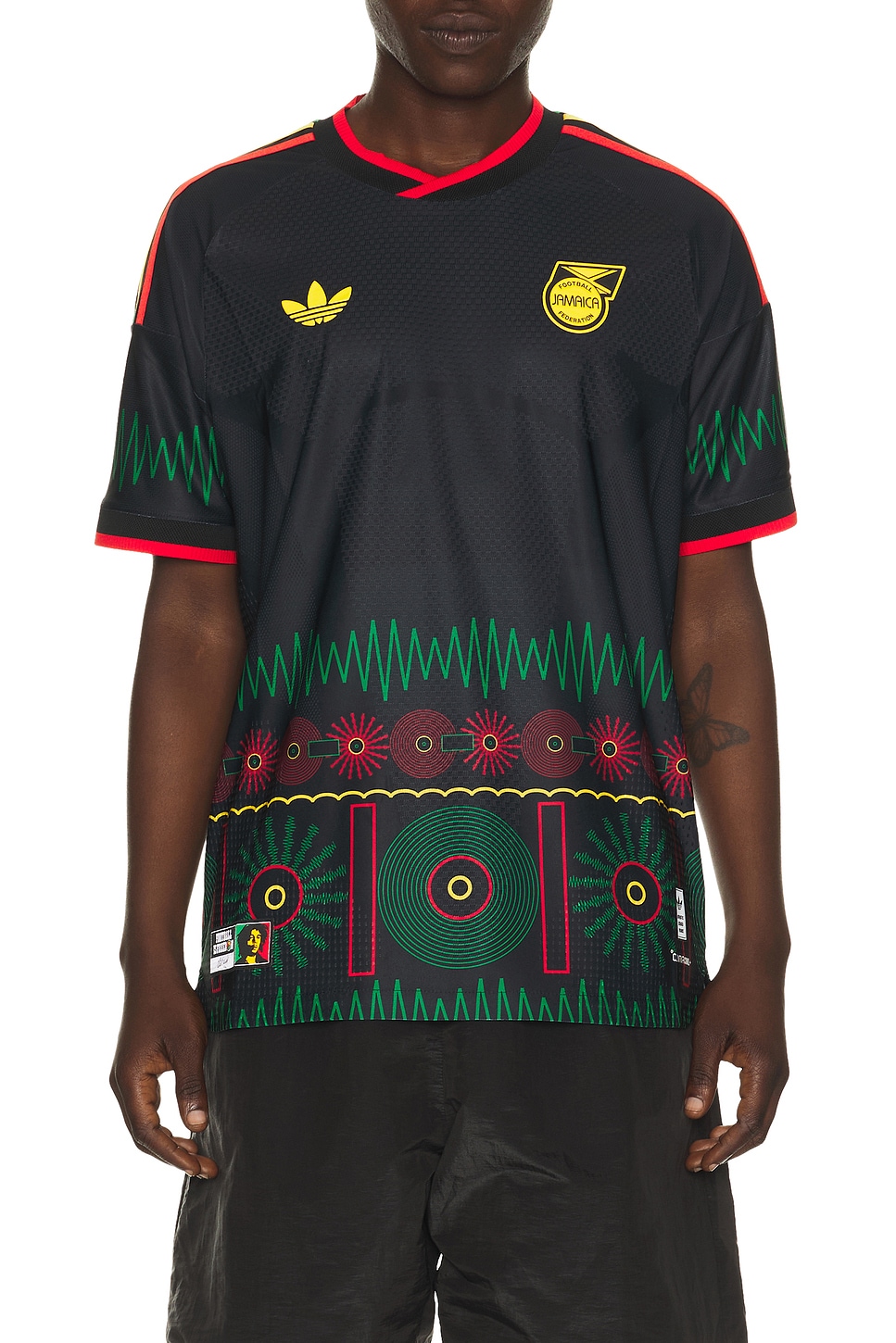 adidas Originals JFF Jamaica 26 Away World Cup Jersey in Black