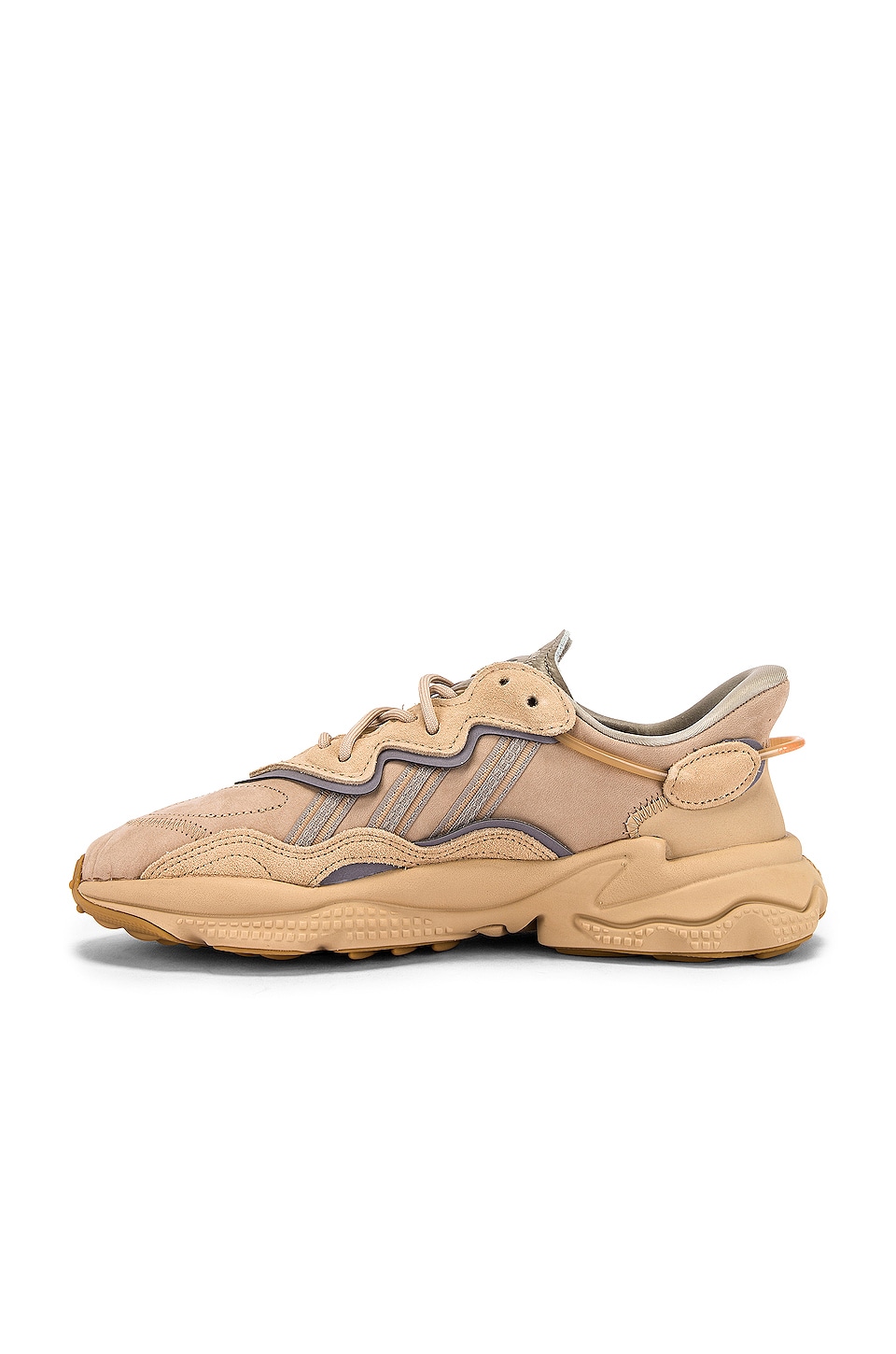 Adidas Originals Ozweego In St Pale Nude And Light Brown And Solar Red